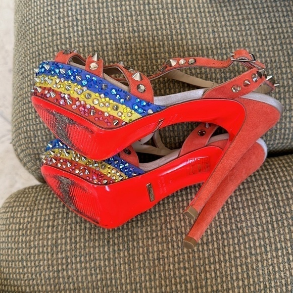 GREYMER leather swarovski crystals platform high size 36 - Picture 8 of 12